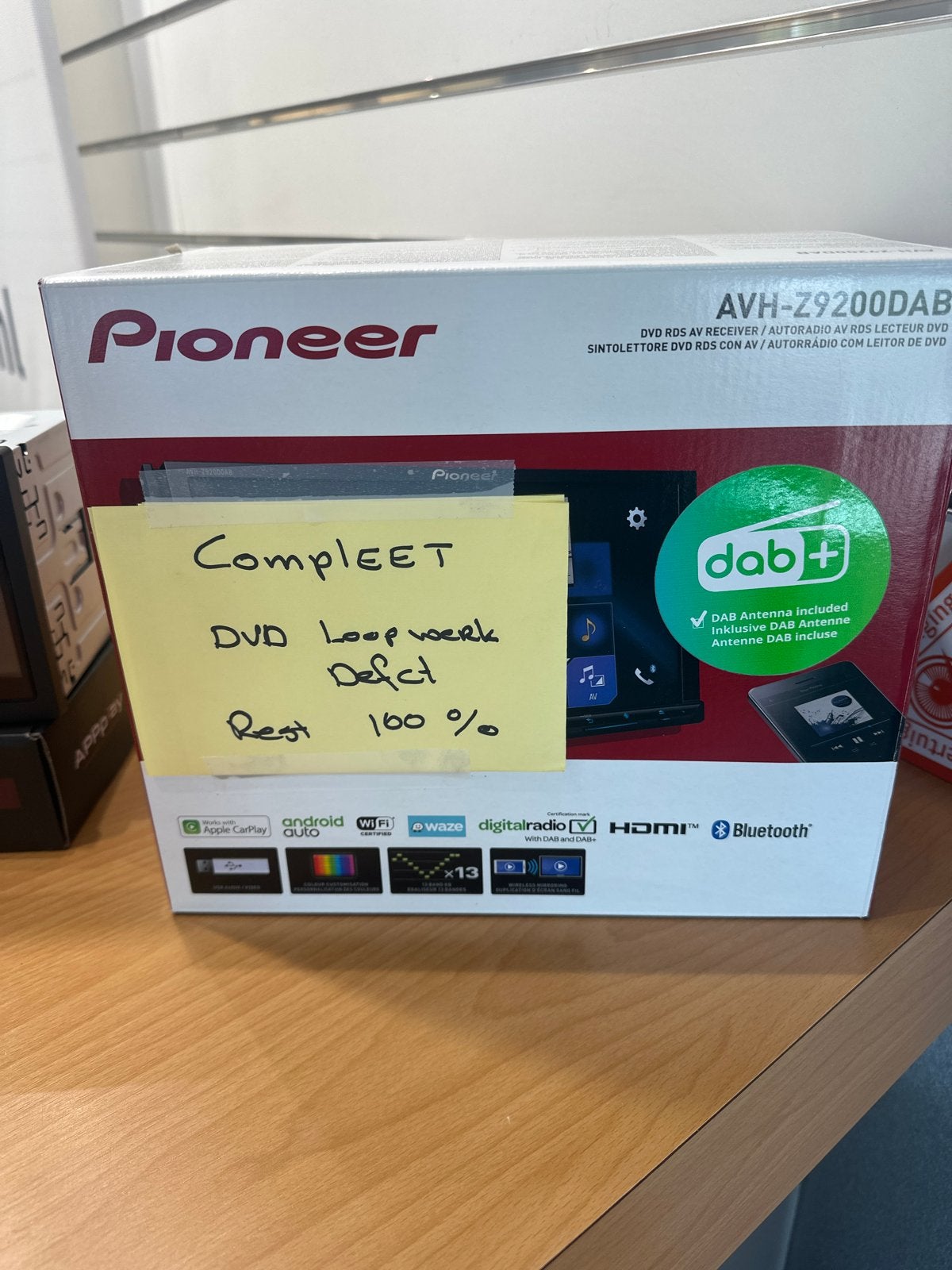 Pioneer AVH-Z9200DAB - Compleet met defect DVD loopwerk, Ophalen of Verzenden, Gebruikt