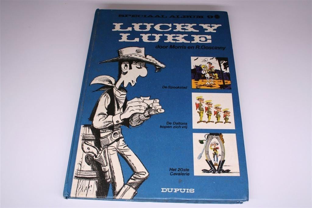 Lucky Luke door Morris & Goscinny — 3 Verhalen in 1 Album, Boeken, Stripboeken, Eén stripboek, Ophalen of Verzenden, Gelezen