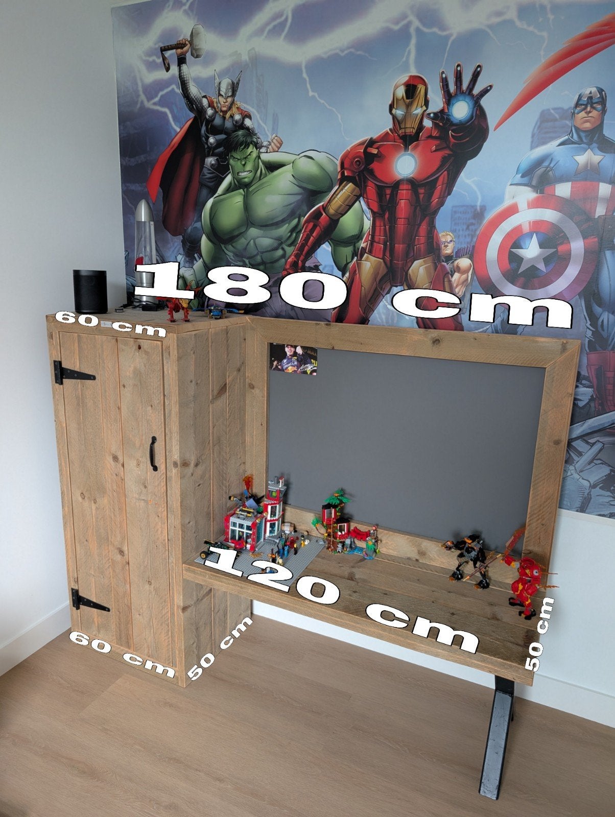 kindermeubel kast steiger hout kinderbureau kind legoplaat, Ophalen, Gebruikt, Overige typen
