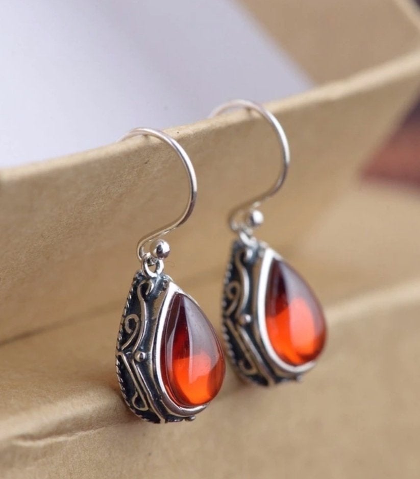 Druppel 925 sterling zilveren oorbellen met kristalen, Met kristal, Hangers, Nieuw, Ophalen of Verzenden