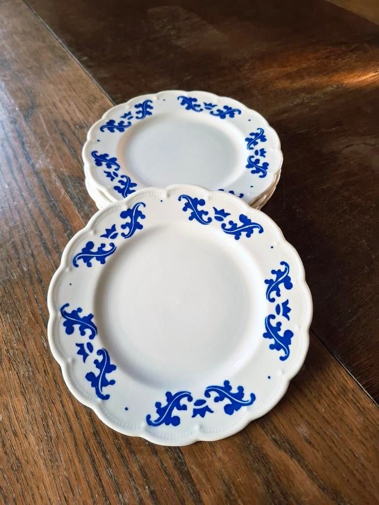 Vintage ontbijtborden Boch Eikenblad - set van 6, Antiek en Kunst, Antiek | Servies los, Ophalen of Verzenden