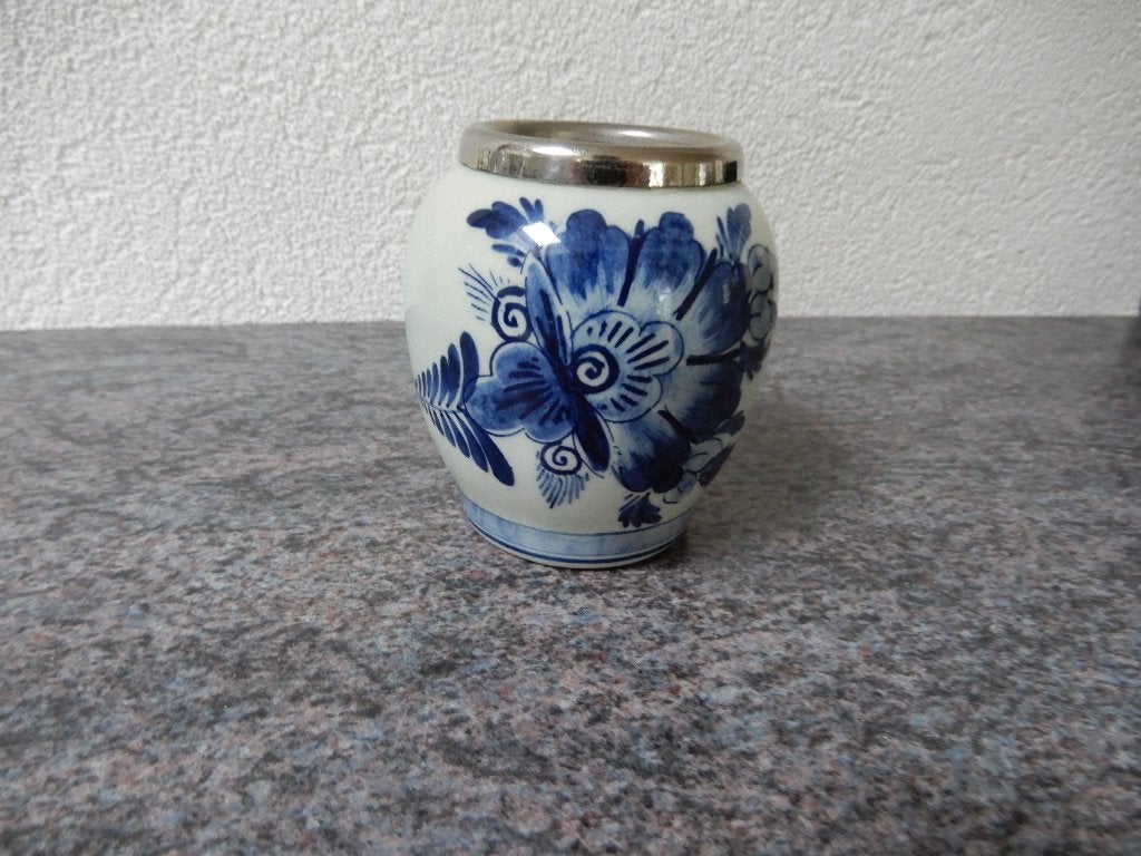 Lepelvaasje Delfts Blauw, gemerkt, antiek, Ophalen of Verzenden