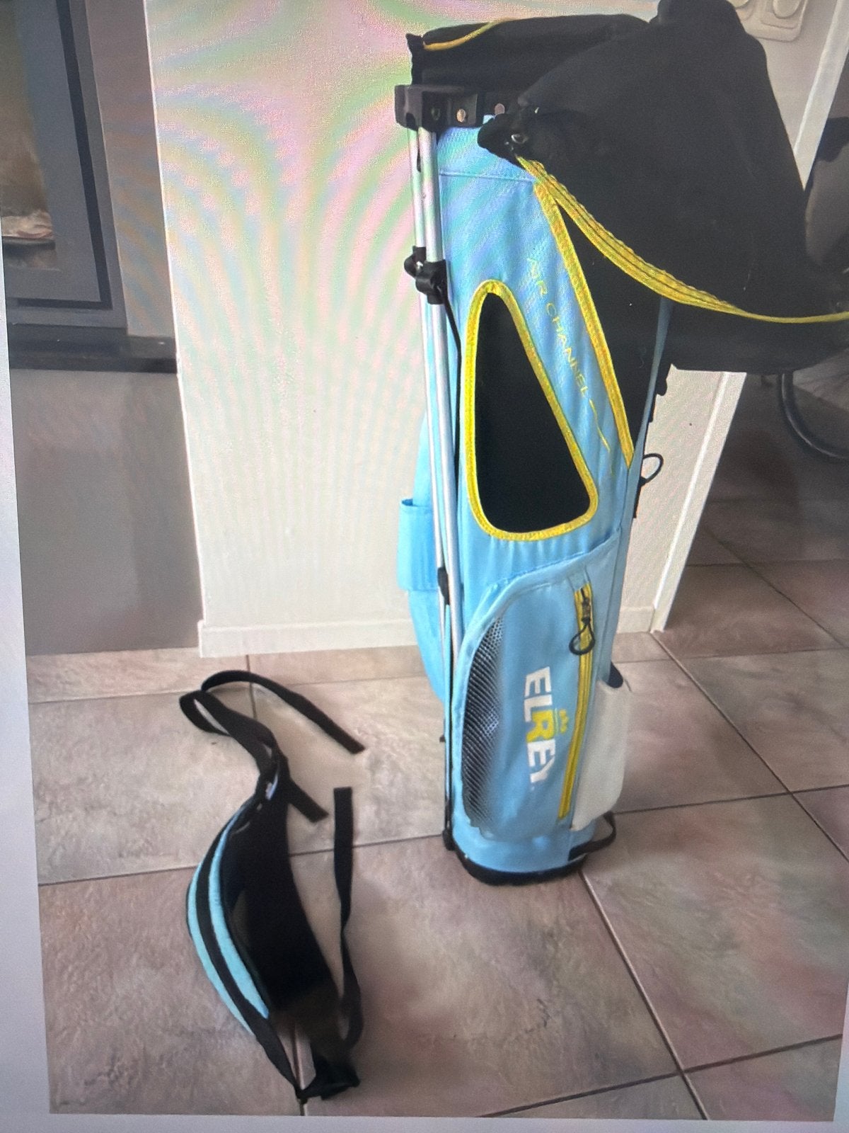 Elley Golf Standbag - Lichtblauw met Geel, Sport en Fitness, Ophalen, Gebruikt, Tas, Overige merken