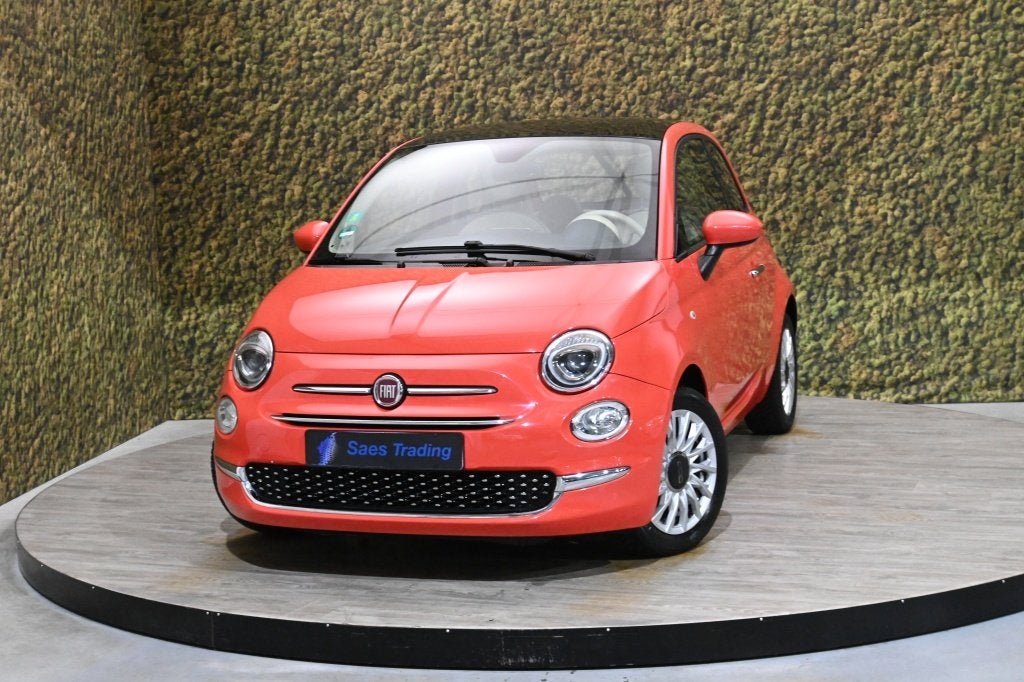 Fiat 500 1.2 Lounge | PDC | Climate cntrl. *Koraalrood, Stof, Gebruikt, 1242 cc, 4 cilinders