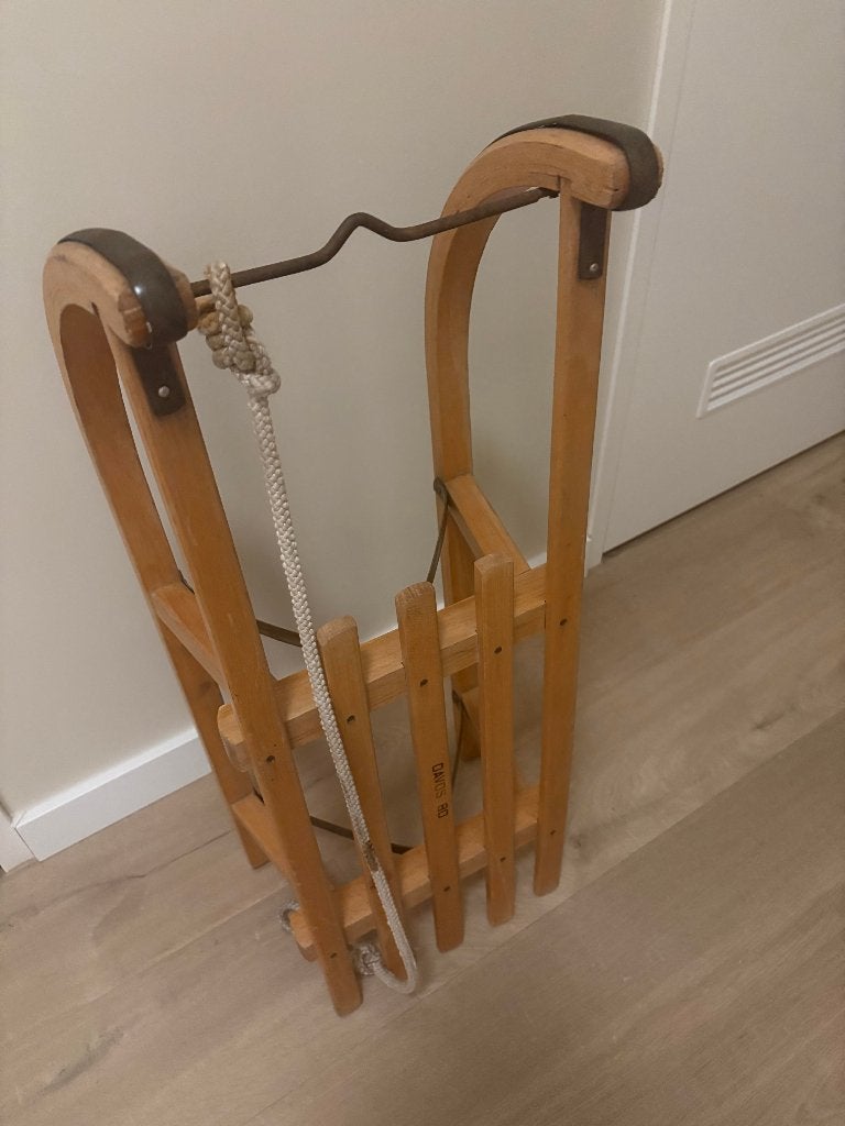Goede stevige Slee, Ophalen, Gebruikt, Hout