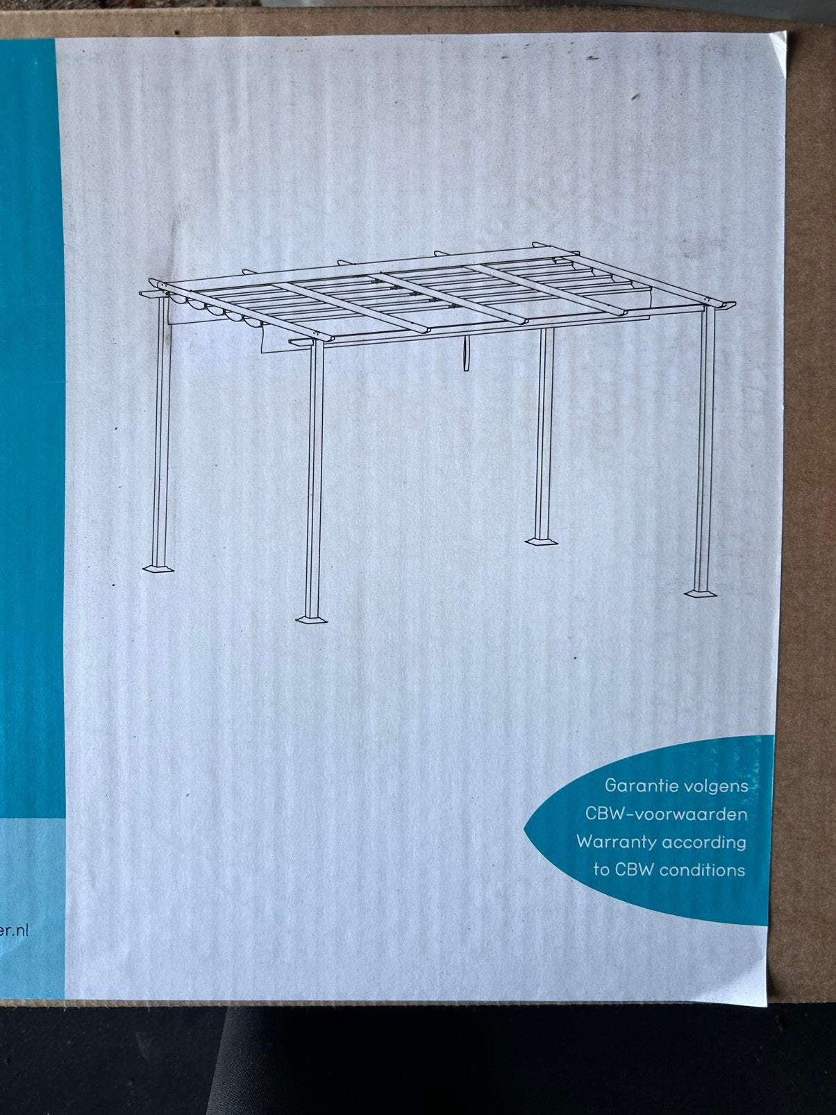 Pergola nieuw in doos 3m x 3m, Ophalen, Overige typen, Nieuw, Onbekend