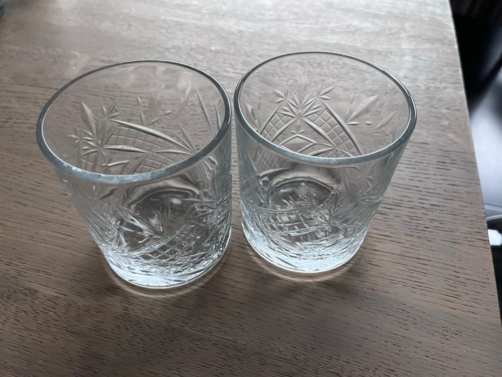 3 sets van 2 Blomus kristallen glazen en schaaltjes, Ophalen of Verzenden