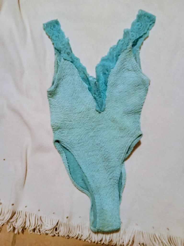 Vintage jaren '80 badpak - Maat S merk antiflirt., Blauw, Antiflirt, Badpak, Ophalen of Verzenden
