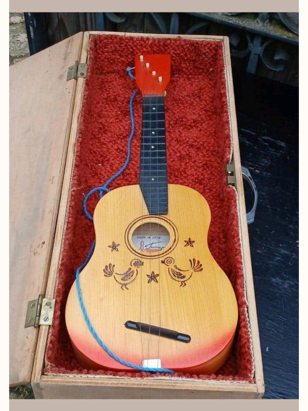 Vintage USSR Gitaar in Koffer - Uniek verzamelobject, Ophalen of Verzenden, Gebruikt, Western- of Steelstringgitaar