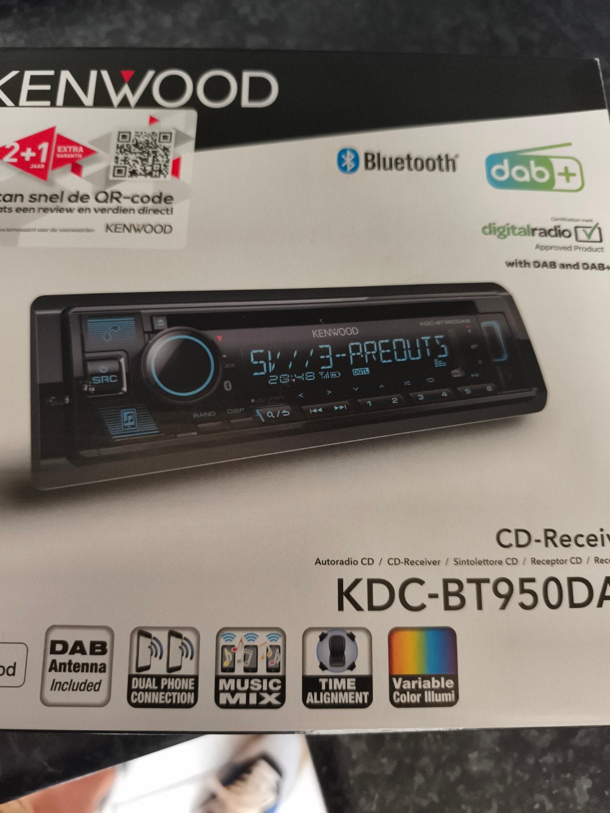 Kenwood KDC-BT950DA Autoradio met Bluetooth en DAB+, Auto diversen, Autoradio's, Ophalen of Verzenden, Nieuw