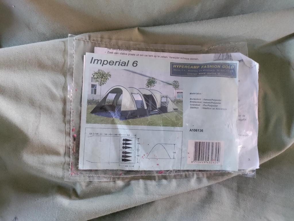 6 persoons tent - Imperial 6 Obelink, Caravans en Kamperen, Ophalen, Gebruikt, Tot en met 6