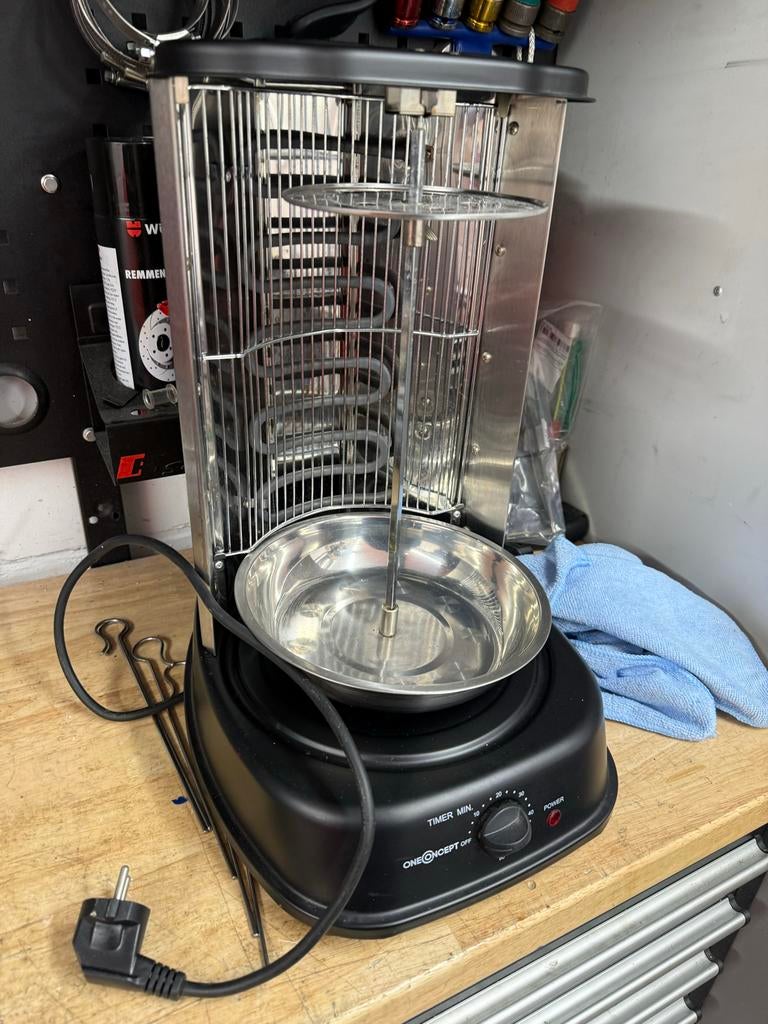 Kebab Grill OneConcept- Verticaal Roterende Grill nieuw, Gebruikt, Minder dan 45 cm, Vrijstaand, 60 cm of meer