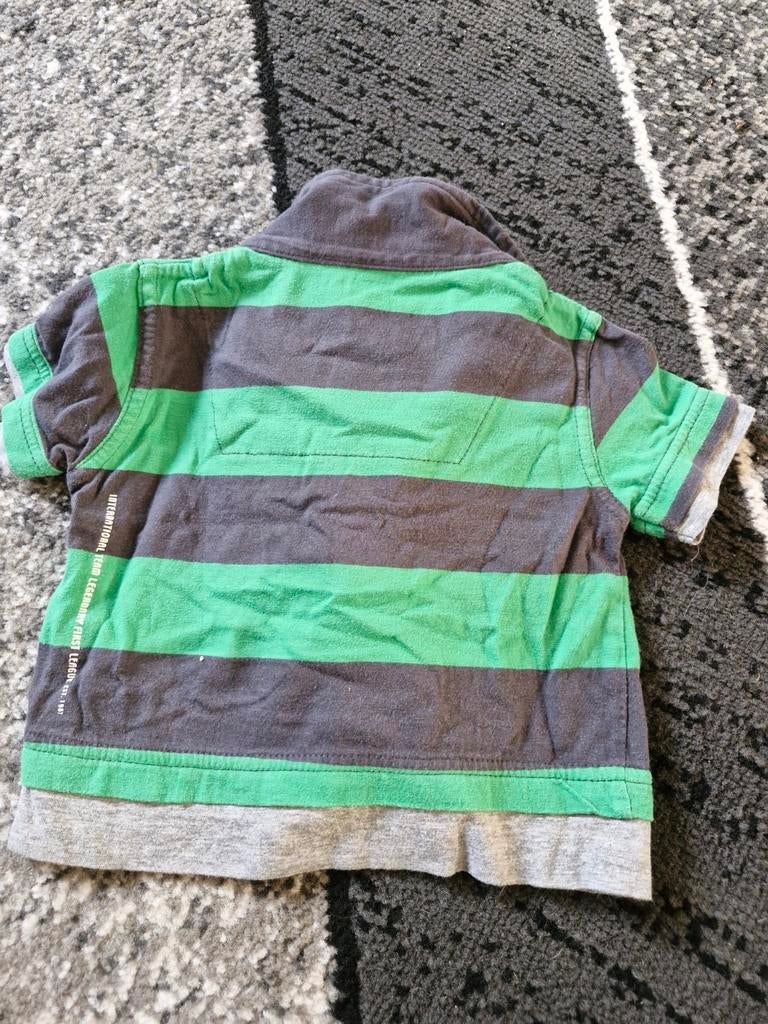Groen grijs Gestreepte polo Maat 74, Baby Blue, Onbekend, Ophalen of Verzenden, Zo goed als nieuw