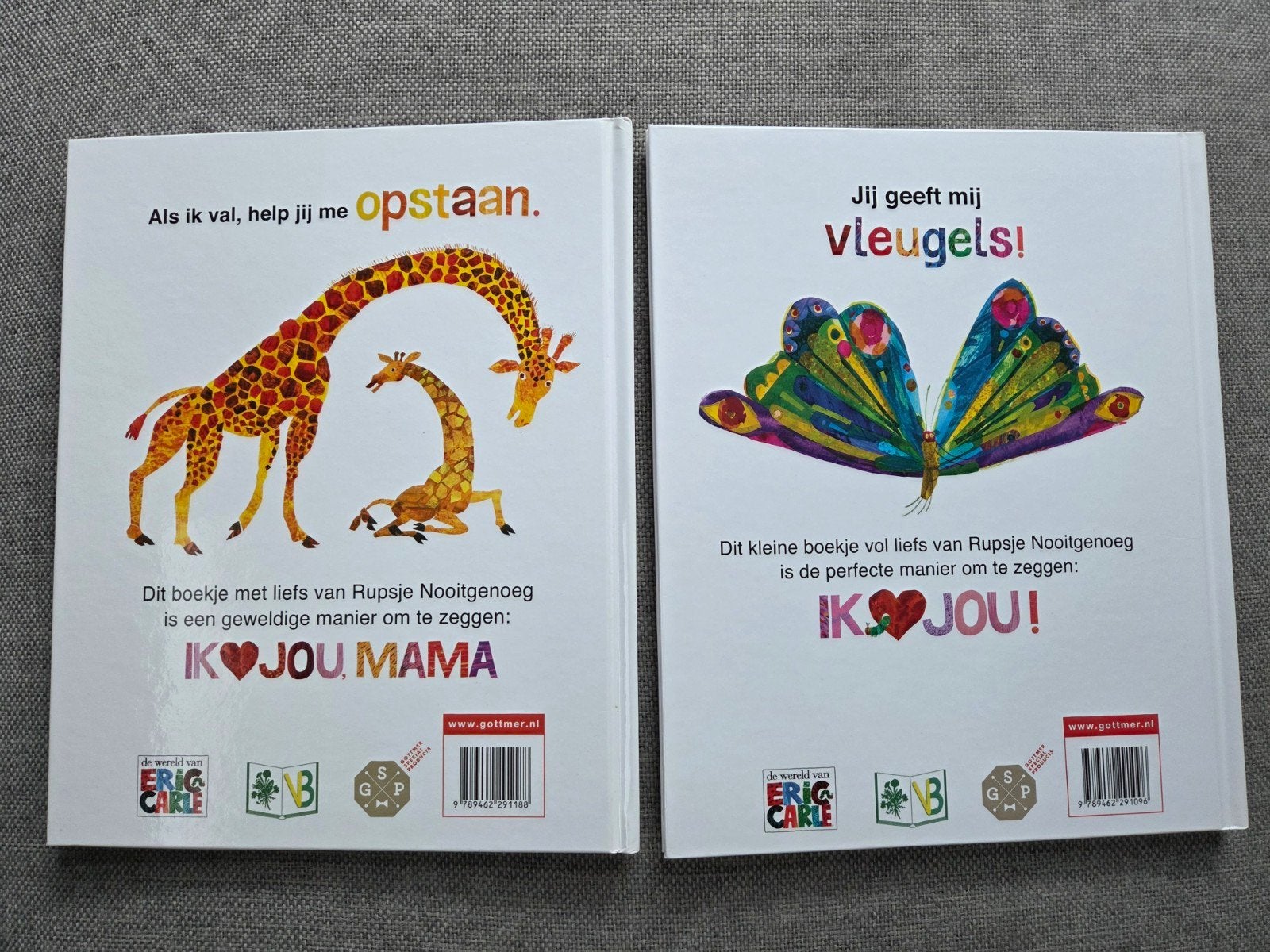 Liefs van Rupsje Nooitgenoeg & Ik hou van mama, Ophalen of Verzenden, Zo goed als nieuw, Eric Carle, 3 tot 4 jaar