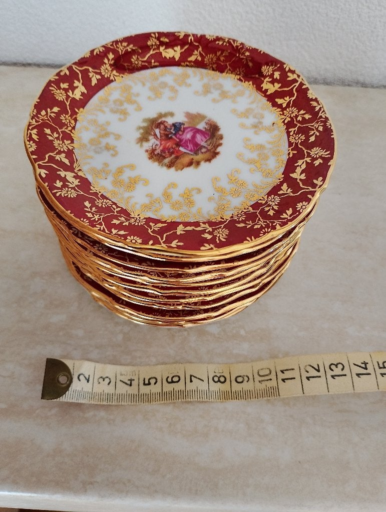 set van 12 vintage bacaria germany bordjes, Ophalen of Verzenden