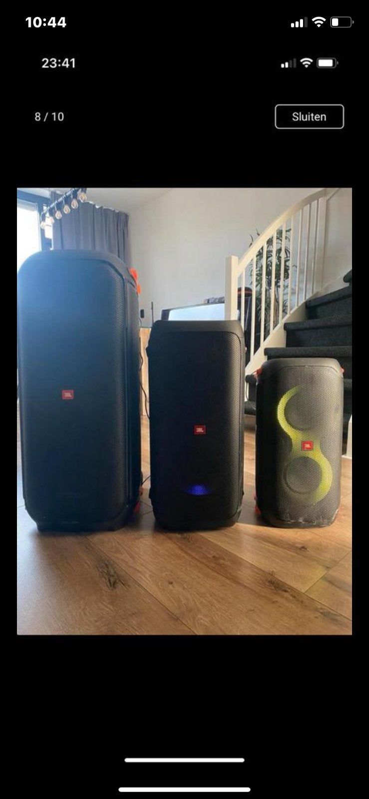 Te huur jbl boxen licht en rook en statafels, Ophalen, Zo goed als nieuw, JBL