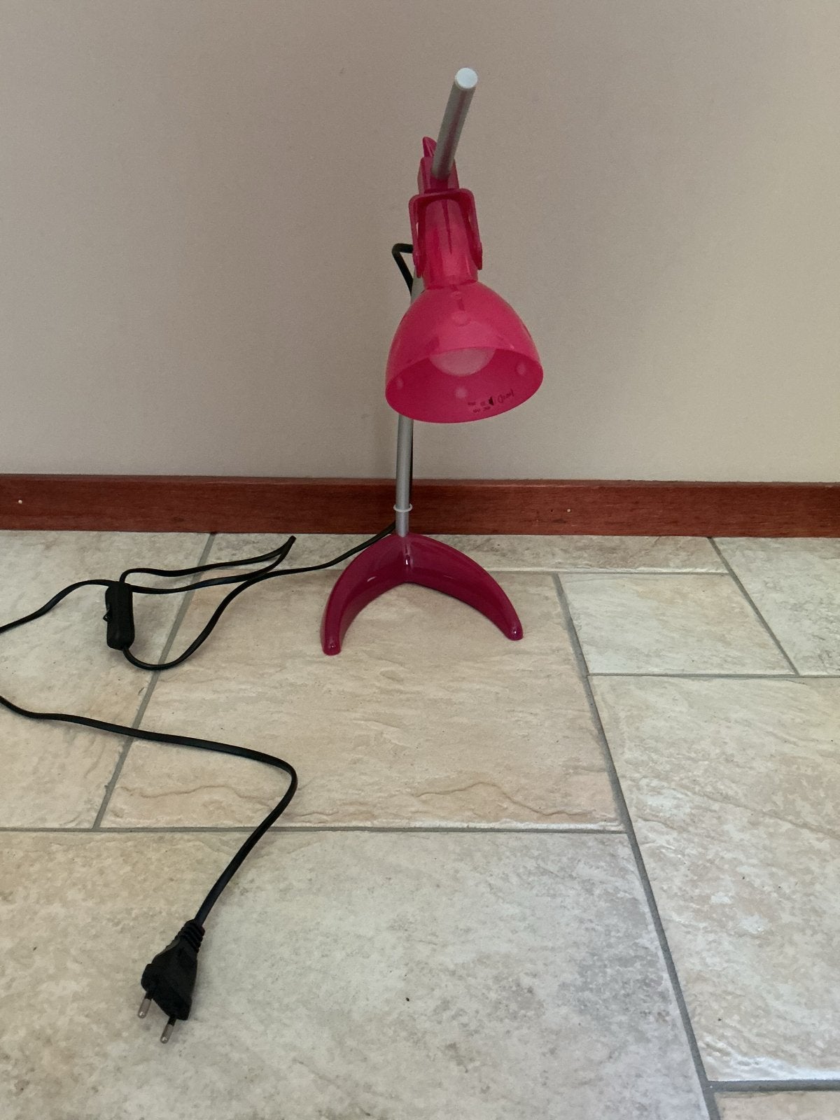 Roze bureaulamp, verstelbaar, Huis en Inrichting, Ophalen, Gebruikt, Roze, Bureaulamp