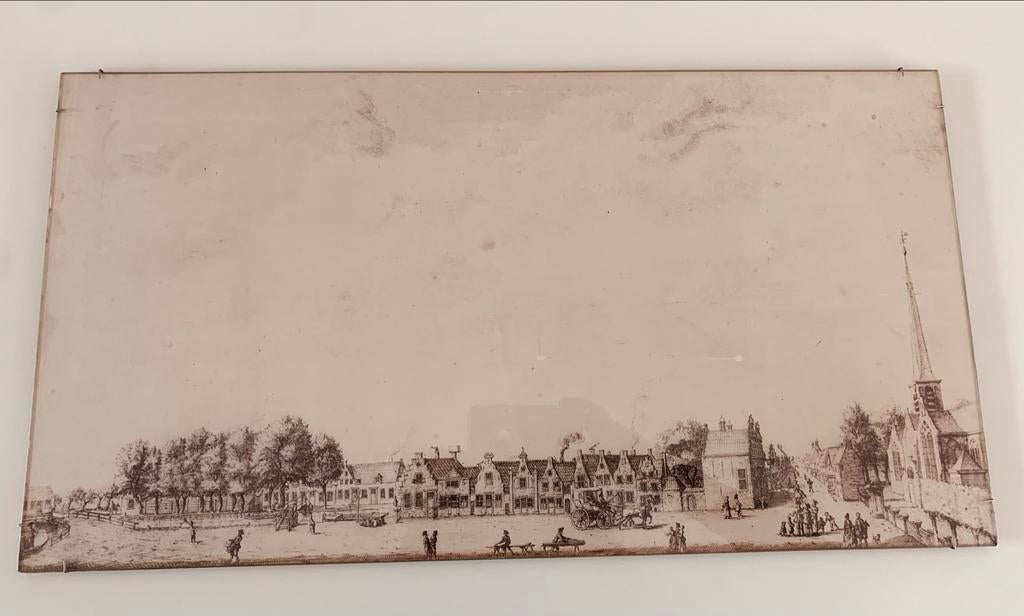 Prent achter glas van H. Bakhuysen, Antiek en Kunst, Kunst | Tekeningen en Foto's, Ophalen of Verzenden