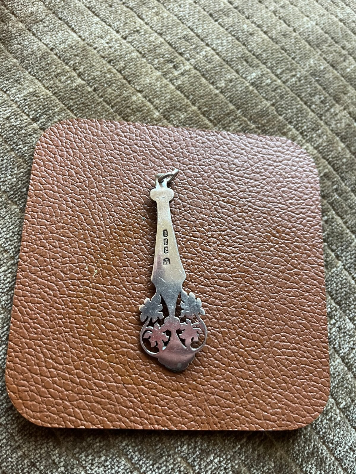 Zilveren lepelhanger vintage, Ophalen of Verzenden, Zo goed als nieuw, Zilver