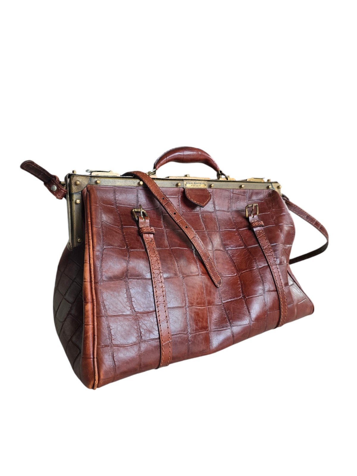 Stiles Brothers Bruine leren Aktetas, 40 tot 60 cm, 30 cm of meer, Bruin, .