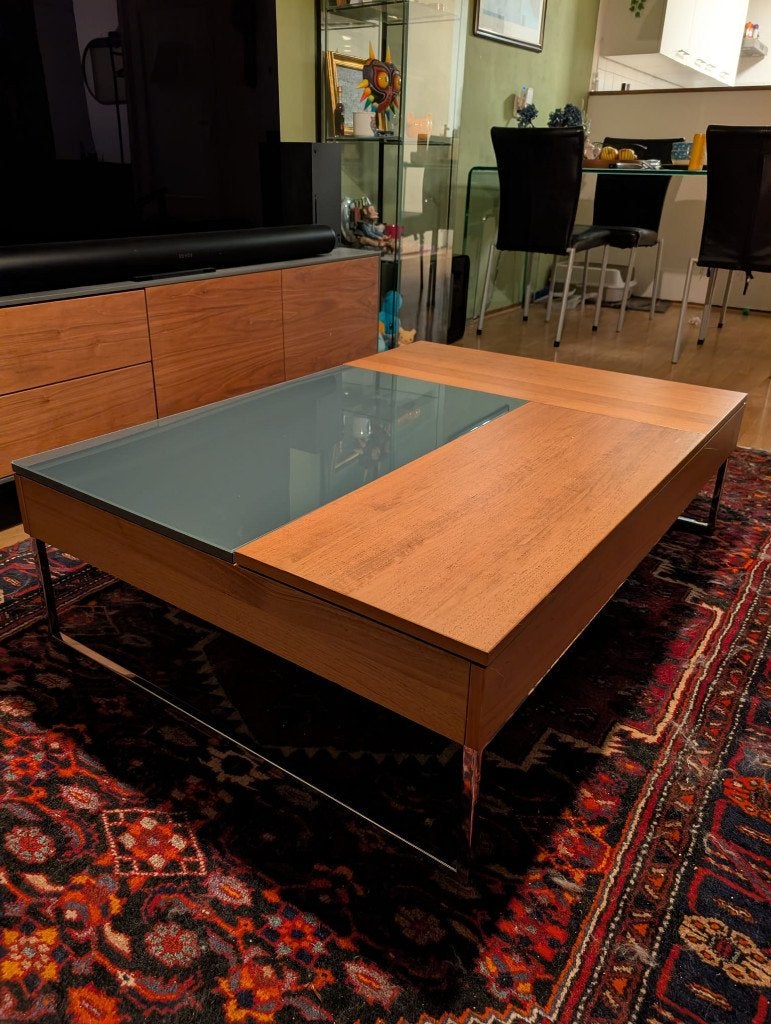 Boconcept salontafel (walnoot/grijs/chrome) (114x81x32cm), Ophalen, 100 tot 150 cm, 50 tot 100 cm, Boconcept