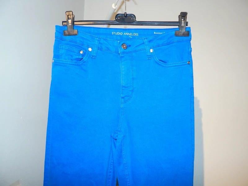 Studio Anneloes jeans look broek kobalt vorstelijk blauw S, Studio Anneloes, Maat 36 (S), Lang, Gedragen