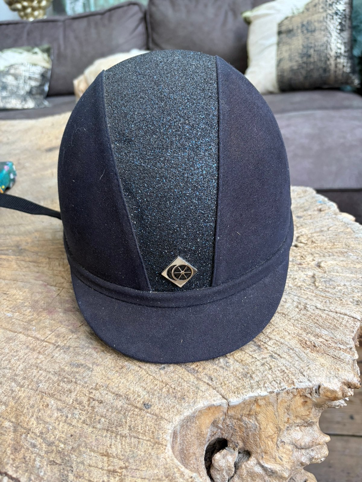 Blauwe charles owen cap met glitter, Dieren en Toebehoren, Ophalen, Zo goed als nieuw, Dressuur