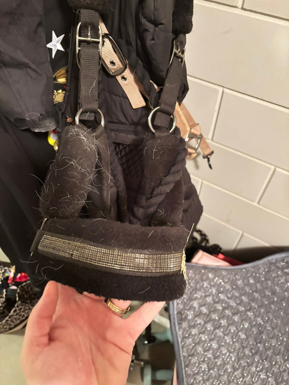 Bont halster, met steentjes (maat full), Ophalen of Verzenden, Halster, Full, Zwart