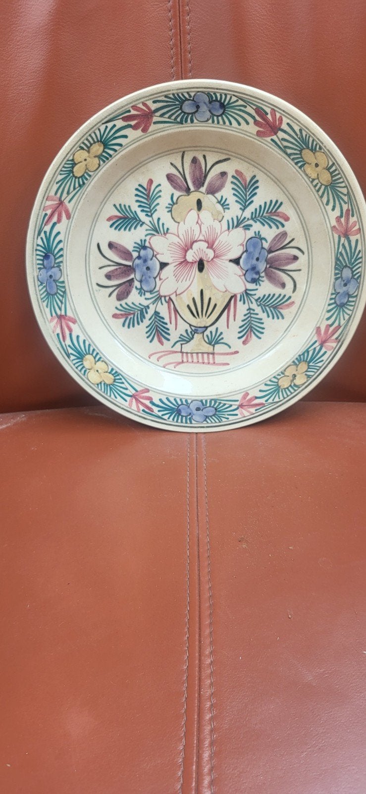 Vintage handgeschilderd decoratief bord, Antiek en Kunst, Ophalen of Verzenden