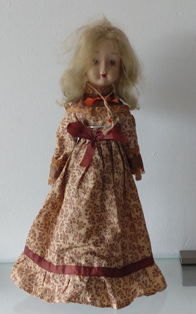 antieke pop, met stoffen lichaam, volgnr 1, Ophalen of Verzenden