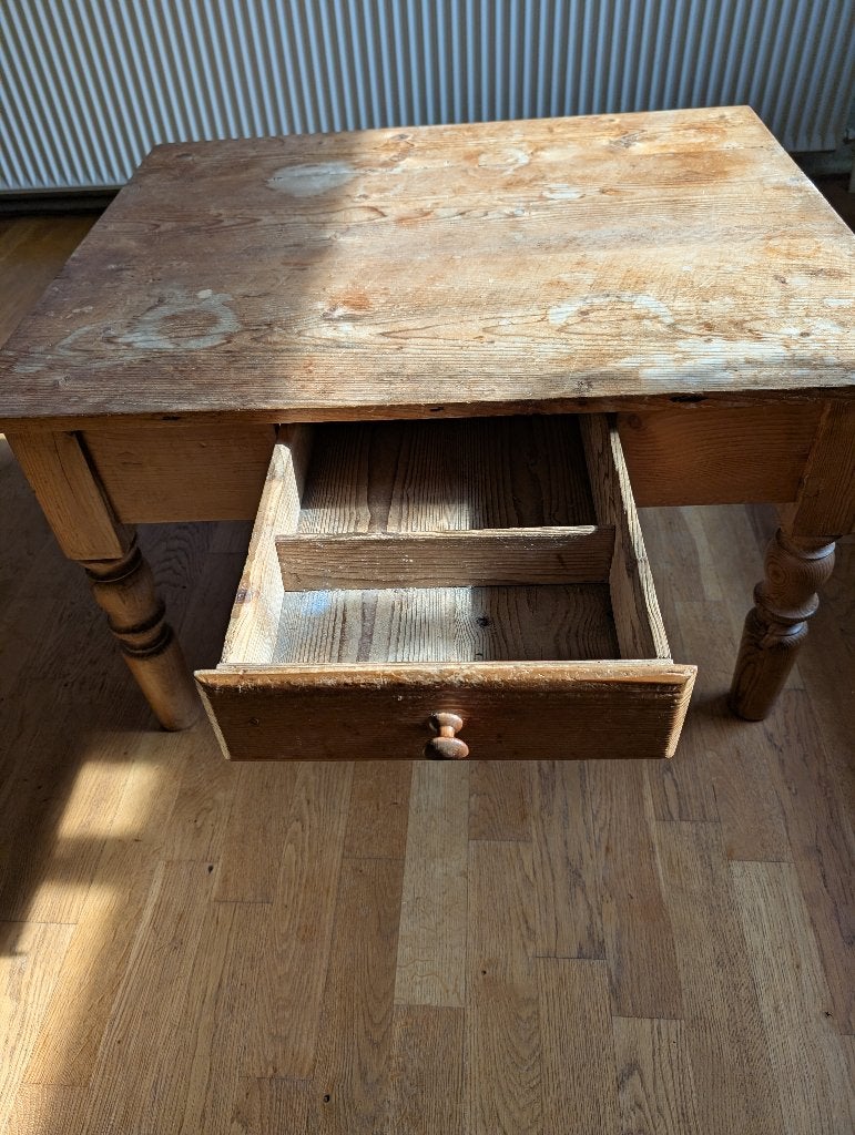 Mooie oude grenen salontafel, Ophalen, Gebruikt, 50 tot 100 cm, Grenen