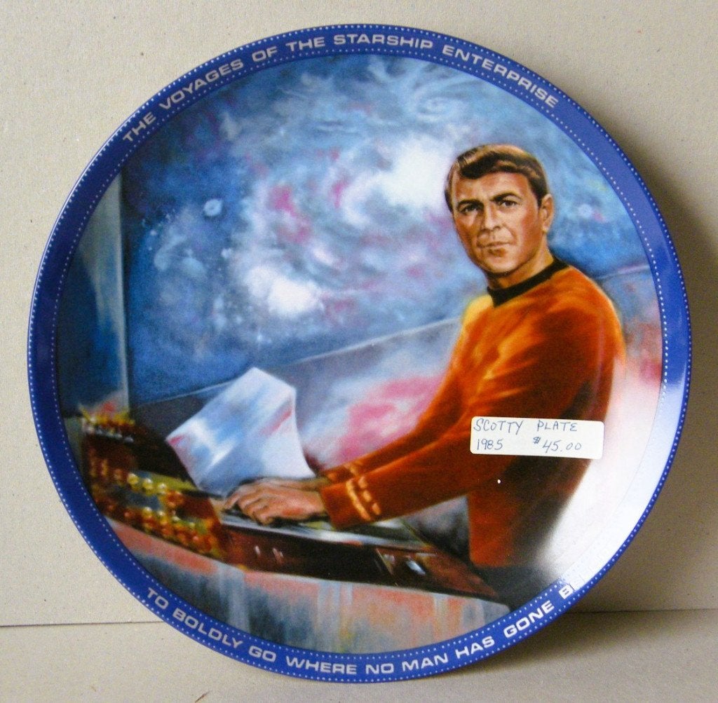 Sierbord Star Trek Scotty 1985, Ophalen of Verzenden, Zo goed als nieuw, Tv, Beeldje, Replica of Model