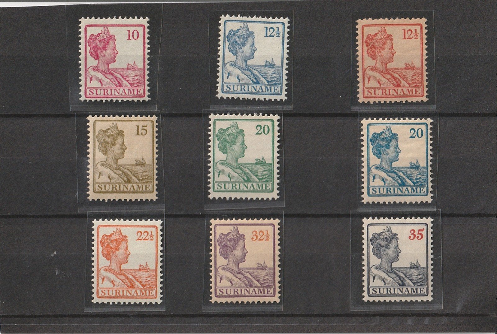 Setje Suriname 1915 Koningin Wilhelmina scheepje postfris, Ophalen of Verzenden, Postfris