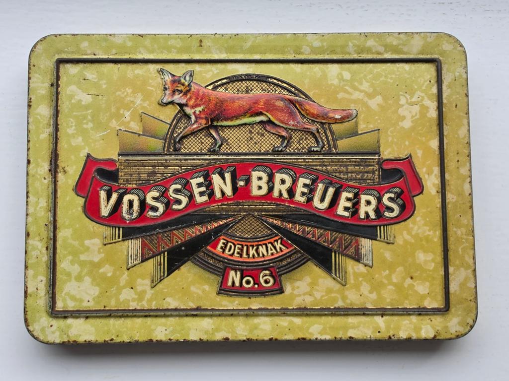 Vossen Breuers sigaren blik te Tegelen, Ophalen of Verzenden, Gebruikt, Overige