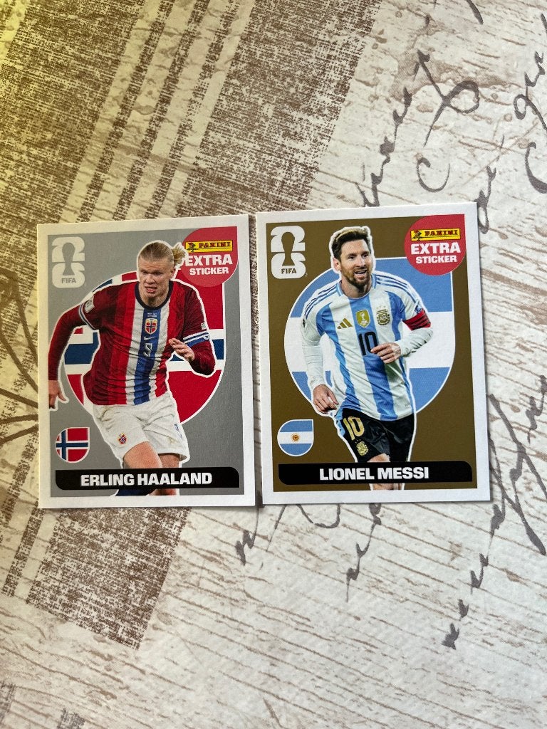 Panini FIFA World Cup 2026 Extra Stickers - Messi & Haaland, Verzamelen, Stickers, Ophalen of Verzenden, Nieuw, Sport