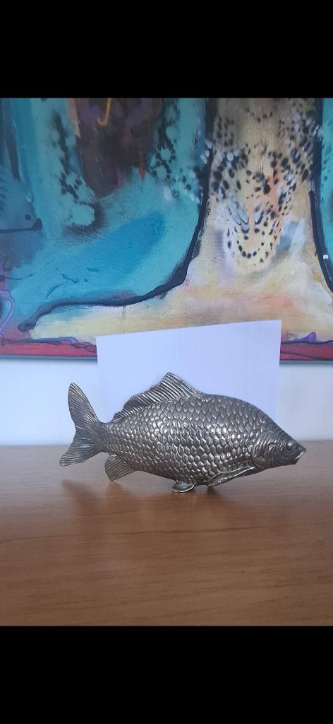 Vintage Italiaanse Verzilverde Servethouder / Brievenhouder, Antiek en Kunst, Ophalen of Verzenden, Zilver