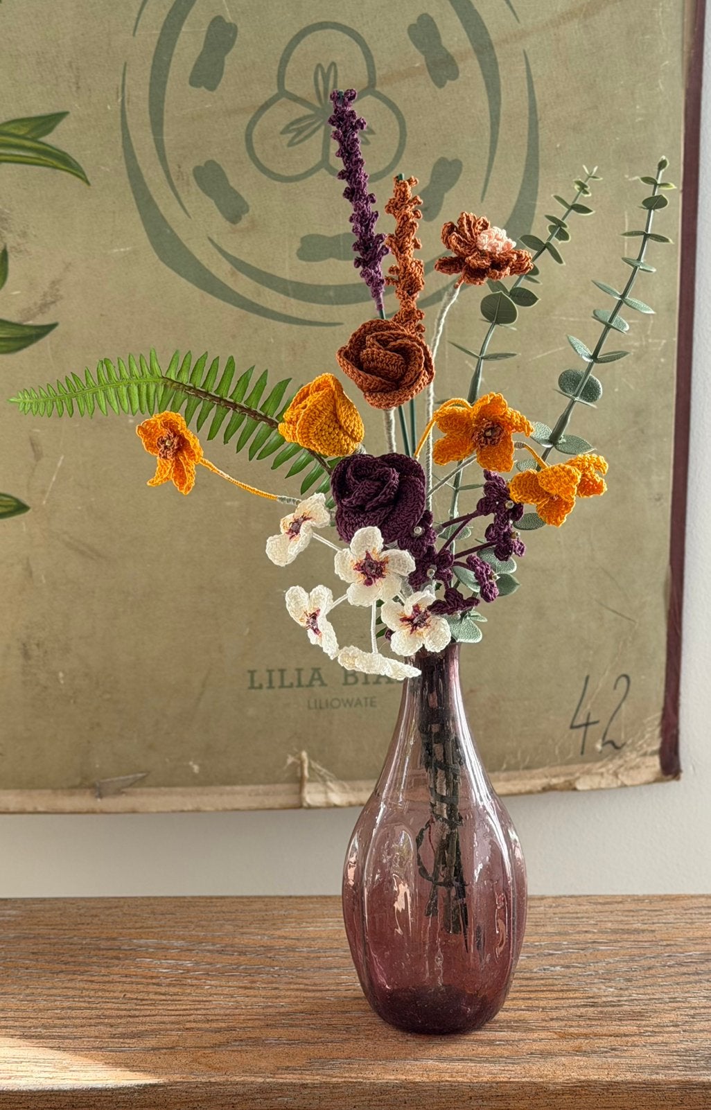 Gehaakt boeket bloemen - handgemaakte kunstbloemen, Verzenden, Nieuw