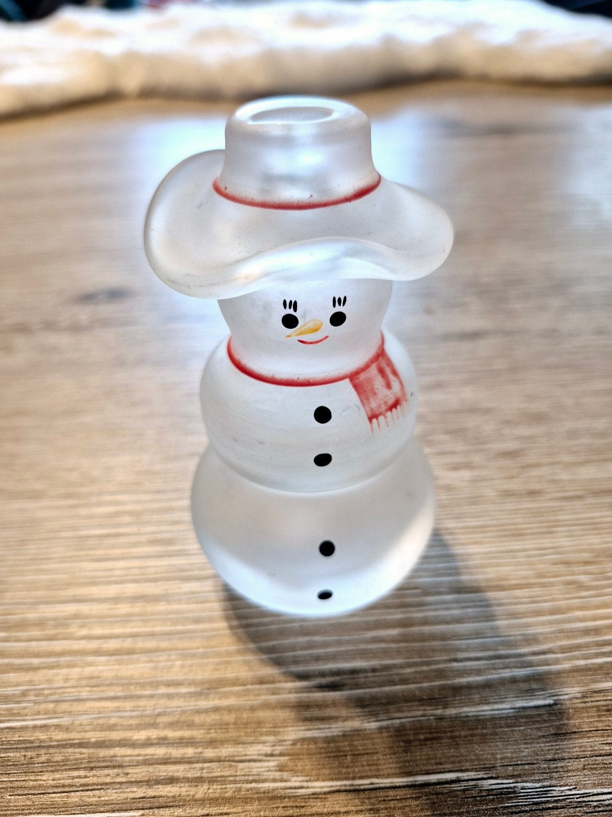 glazen sneeuwpop kerst beeldje, Ophalen of Verzenden