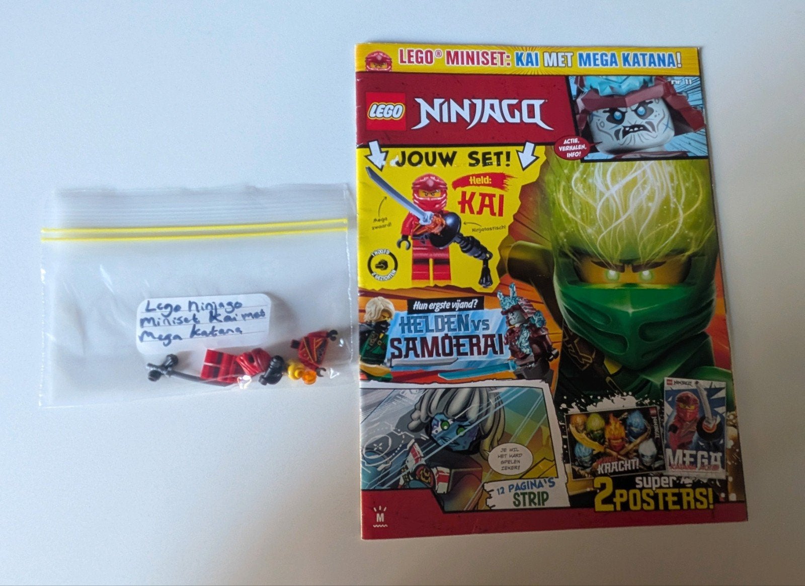 Lego Magazine Ninjago met Miniset Kai met Mega Katana, Kinderen en Baby's, Lego, Ophalen of Verzenden, Zo goed als nieuw, Minifiguur