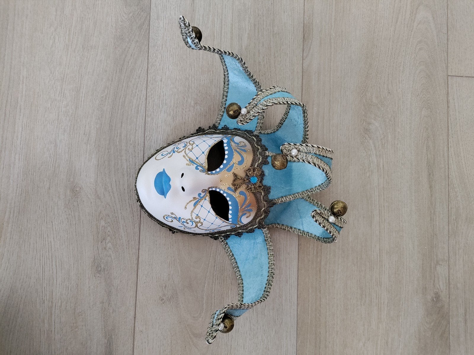 Venetiaans masker - Blauw met gouden details, Ophalen of Verzenden