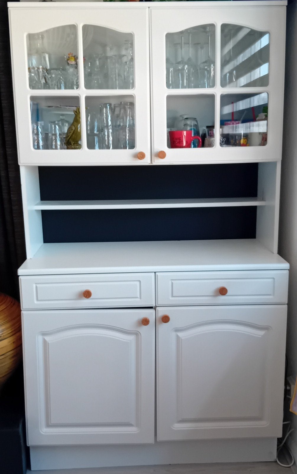 Vitrine kast, Huis en Inrichting, Kasten | Buffetkasten, Ophalen, Gebruikt, 50 tot 100 cm, Glas