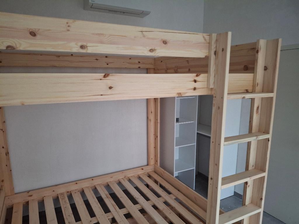 NIEUW 4-pers stapelbed 100% massief, ELKE MAAT optie montage, Verzenden, 180 cm, 200 cm, 180 tot 200 cm