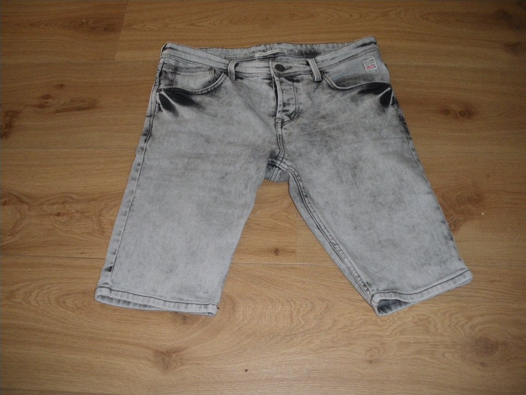 leuke korte zwart gemeleerde spijkerbroek mt 30 tom tailor, Ophalen of Verzenden, Zo goed als nieuw, Maat 46 (S) of kleiner, Zwart