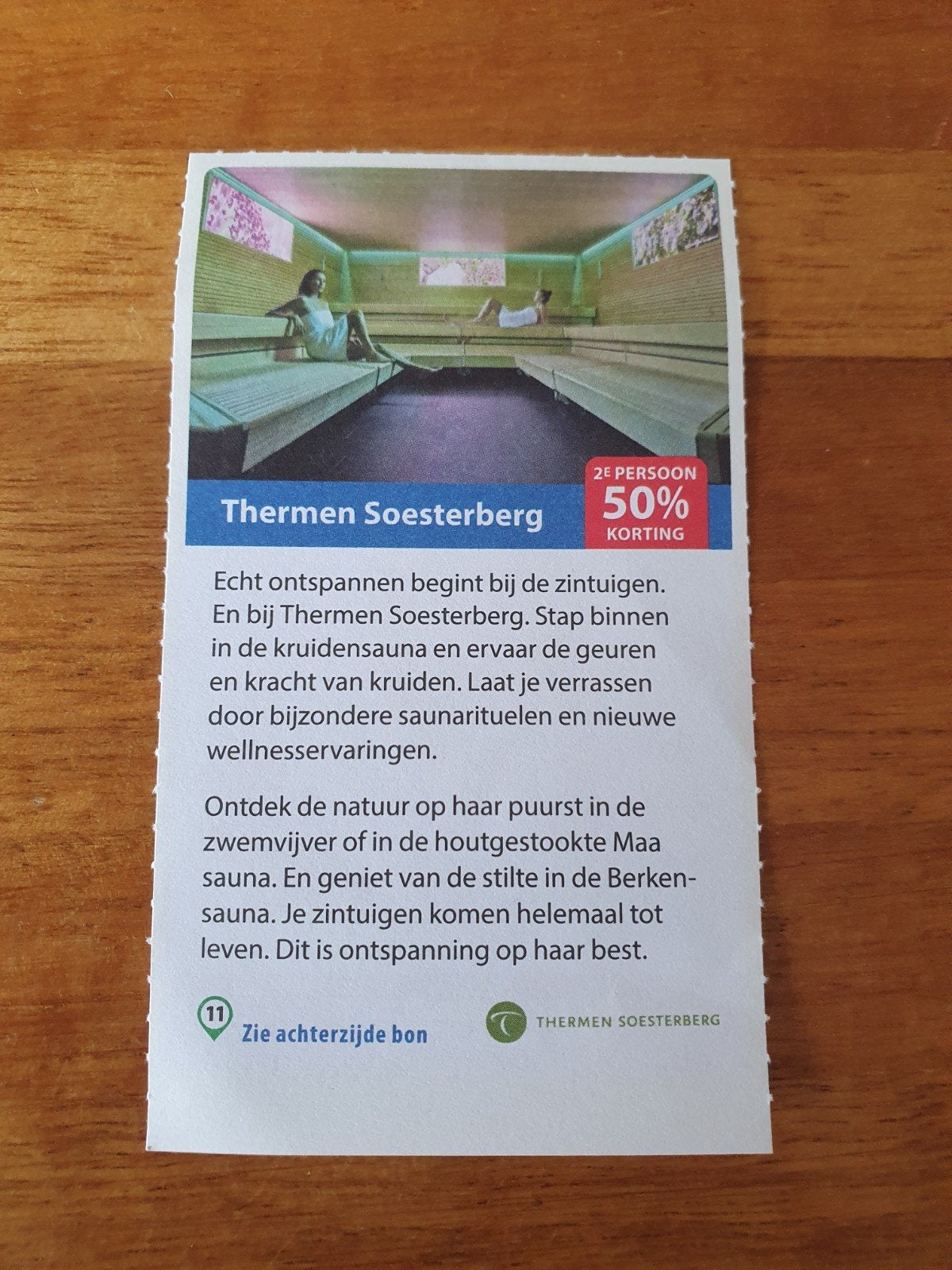 Thermen Soesterberg,  sauna bon, Twee personen, Kortingsbon, Spa of Sauna