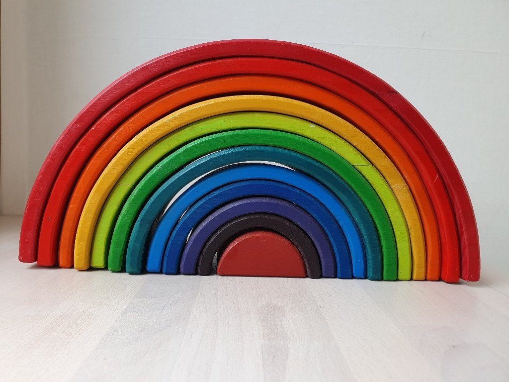 Grimms regenboog, Kinderen en Baby's, Speelgoed | Houten speelgoed, Verzenden, Gebruikt, Overige typen