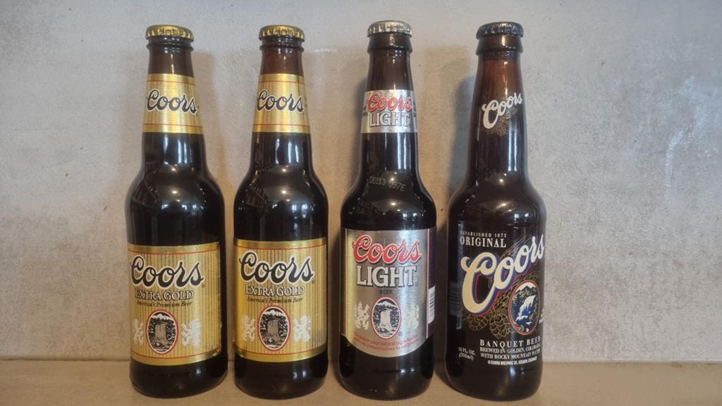 4x Coors: 95&97 Zaragoza & Light+Banquet 98 Golden, Colorado, Ophalen of Verzenden, Zo goed als nieuw, Glas of Glazen, Overige merken