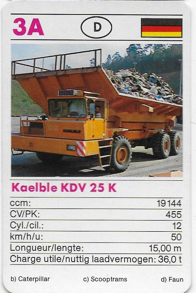 B351 autokaartje 3a kaelble kdv 25 k, Ophalen of Verzenden, Auto's