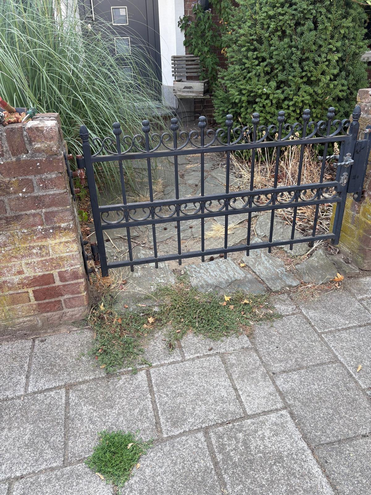 Helwerk smeedijzer, Tuin en Terras, Tuinhekken en Hekwerk, Ophalen, Met poort, Gebruikt, Sierhekwerk