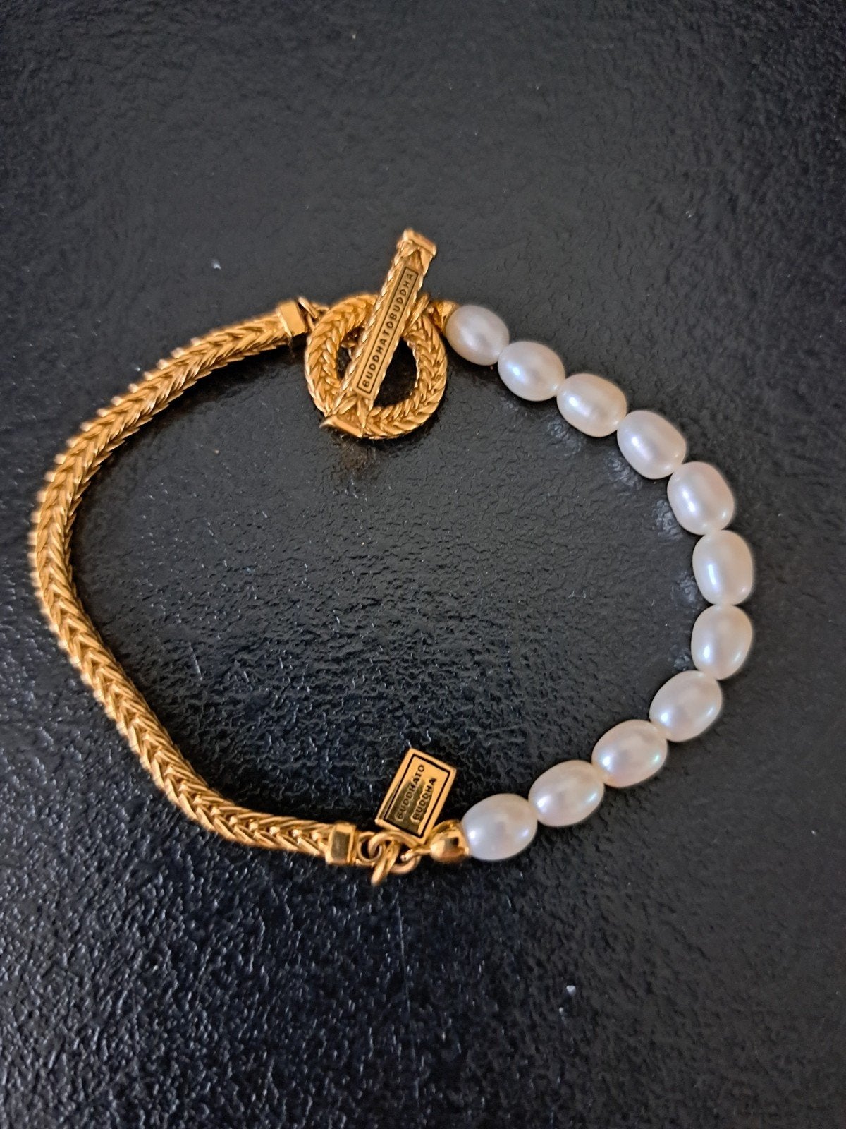 Te koop: Buddha-to-buddha armband, goud (verguld zilver/pare, Ophalen of Verzenden, Zo goed als nieuw, Goud, Zilver