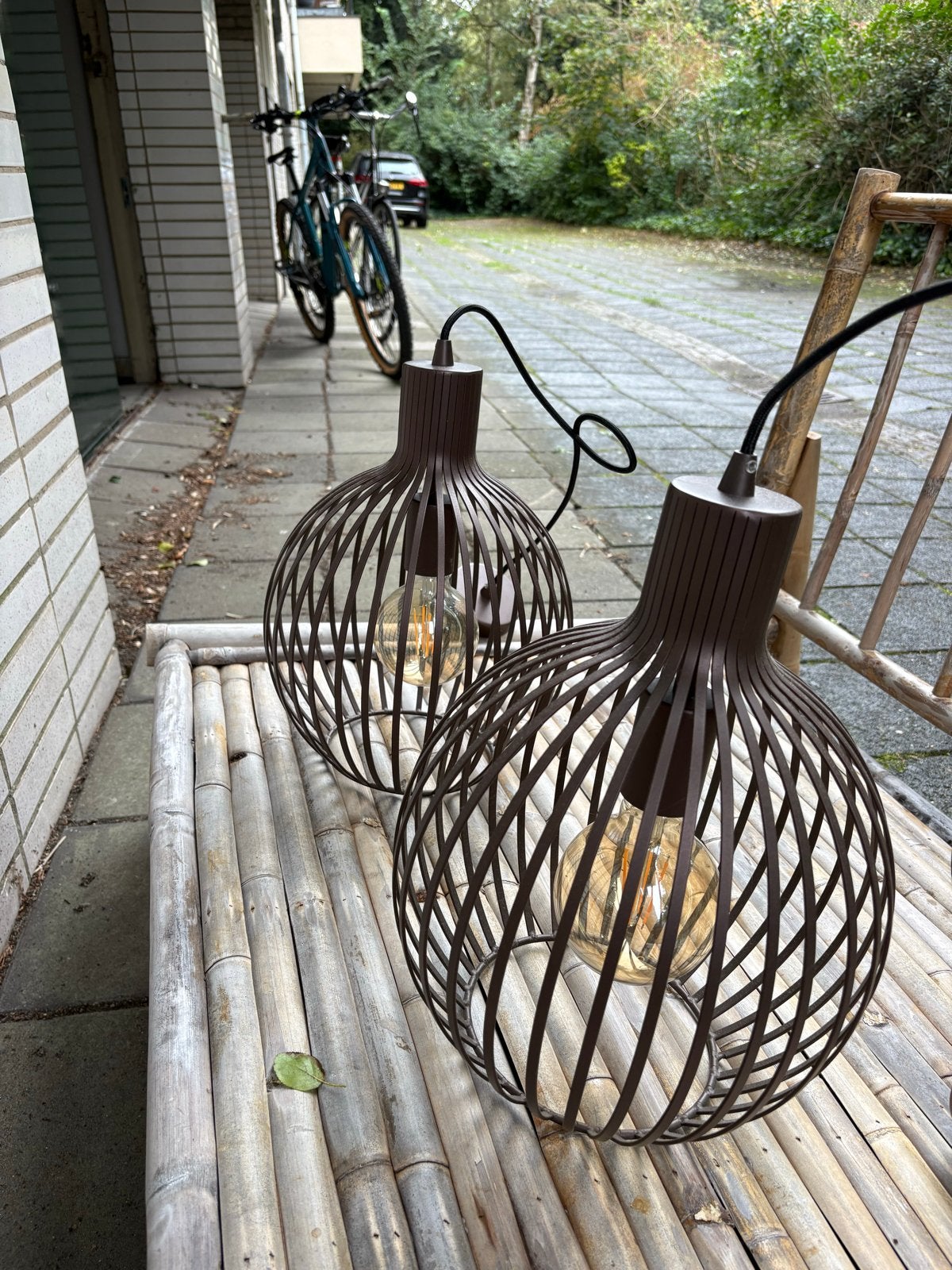 Eettafel hanglamp - metaal - Bruin, Ophalen, Metaal